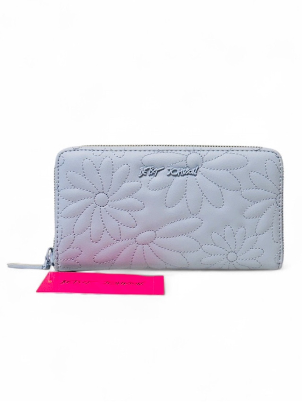 ๐๐ Betsey Johnson Quilted Wildflower Wallet Pastel Blue NWT - Picture 3 of 7